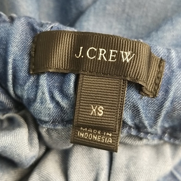 J. Crew Blue Tencel Mini Skirt Drawstring 52422 y2k XS - Picture 2 of 5